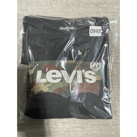Levi's Shirt Men's Large Long Sleeve Black Logo Crewneck - Picture 10 of 10